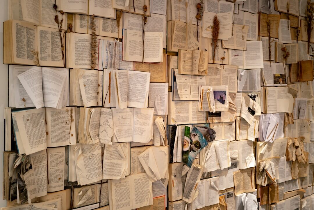 Archive room filled with old photographs and newspaper clippings