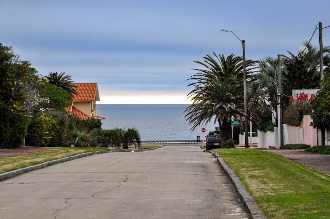 uruguayan street at dusk